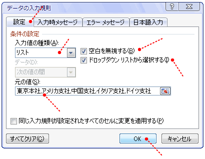 エクセル07 リストからデータを選んで入力するには