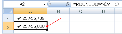 切り捨て後の数字