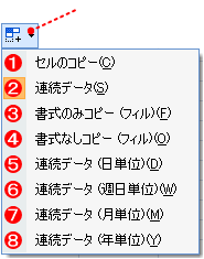 オートフィルオプションの種類