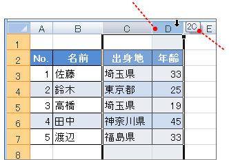 列の挿入